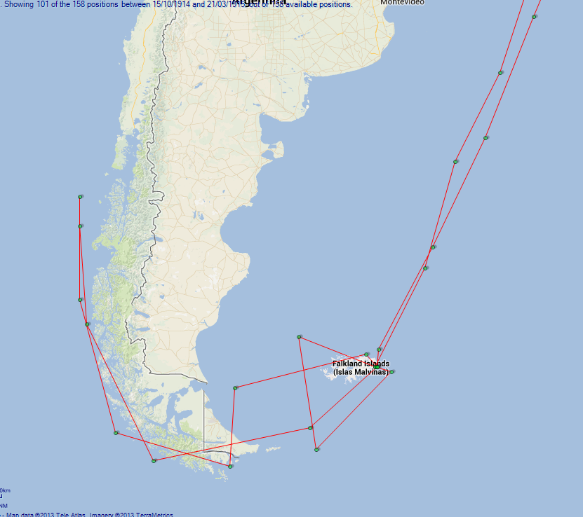 JP map Inflexible Falklands