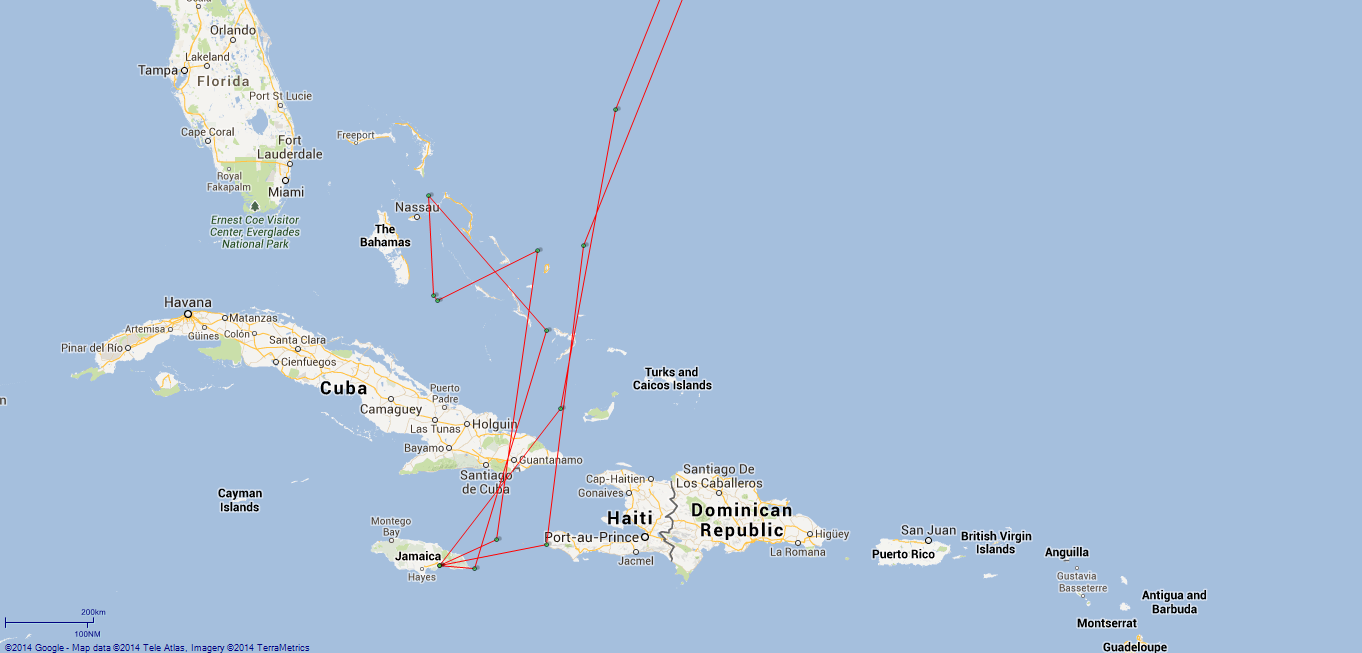 JP map Princess Royal West Indies