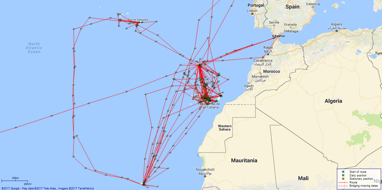 JP map Essex Canary Islands