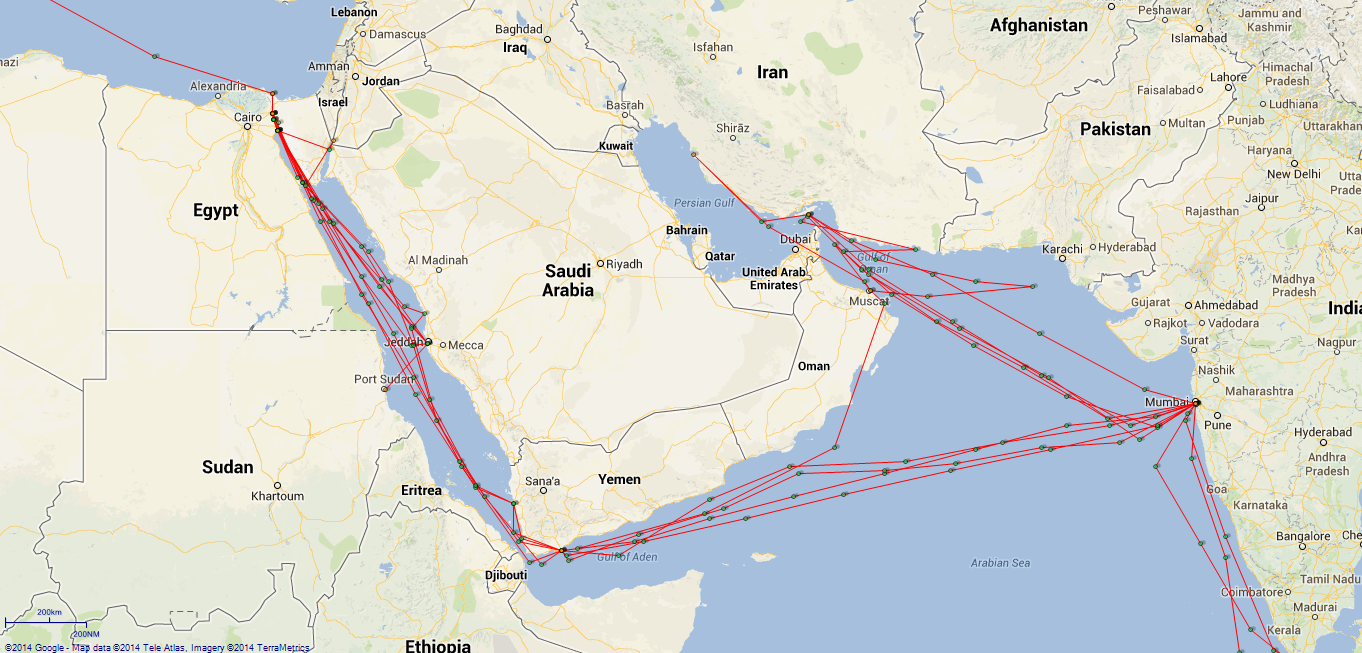JP map Euryalus Suez to Mumbat