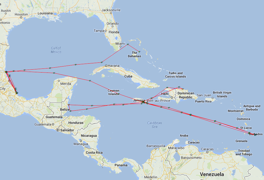 JP map Hermione Caribbean