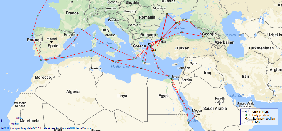 JP map Centaur Med, Black Sea and Red Sea