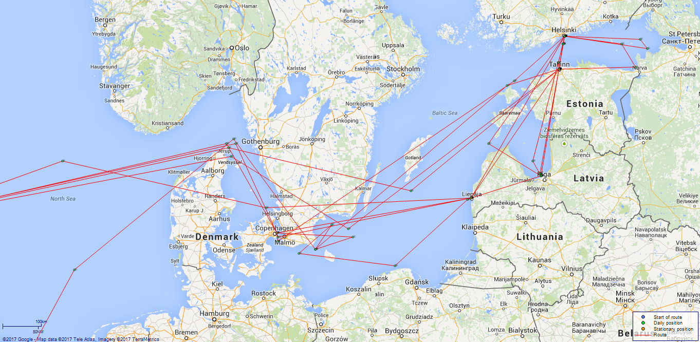 JP map Galatea Baltic Sea