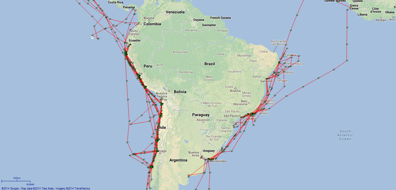 JP map Newcastle South America