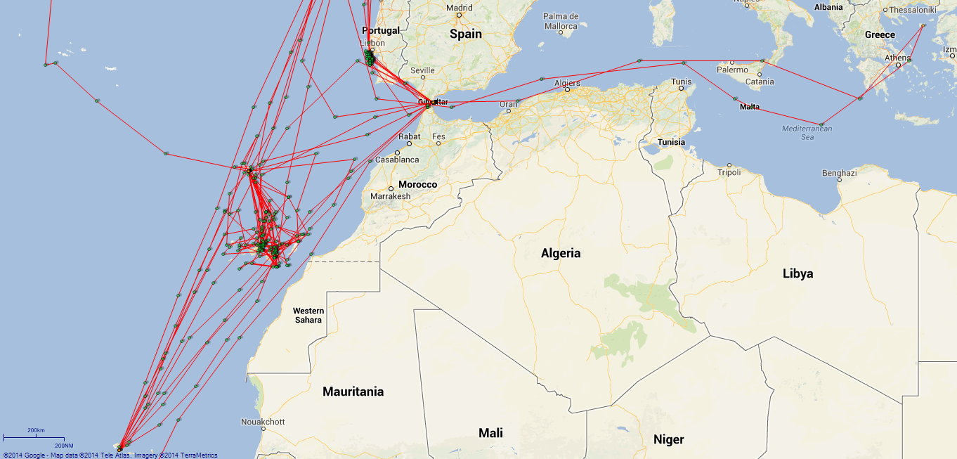 JP map Carmania Atlantic and Med